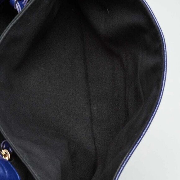 Balenciaga Blue Cobalt Chevre Leather Metallic Edge Envelope Clutch Bag - Picture 10 of 12
